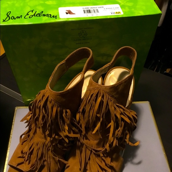Tan open toe chunky heel - Picture 1 of 3
